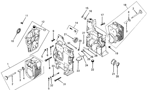 Crankcase Diagram and Parts List for 1860 800000-821059-140661100-141661100 Cub Cadet Lawn Tractor
